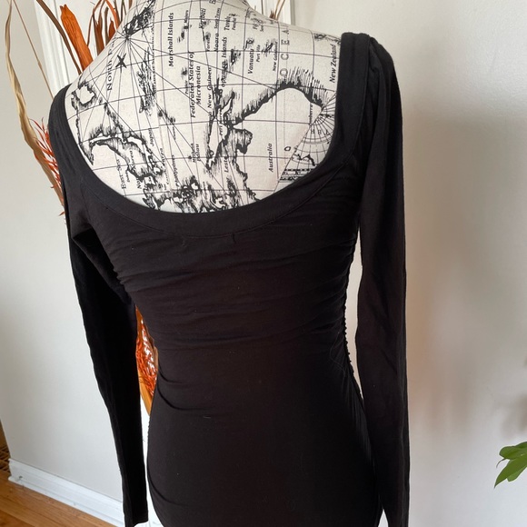 Velvet Whimsgoth Vintage y2k Off Shoulder Drap Bodice LBD Ruched Rave Club Sexy - Picture 5 of 6